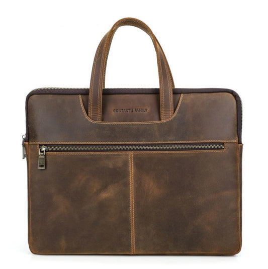 Men's Genuine Leather Briefcase Laptop Bag Super Slim Business Meeting