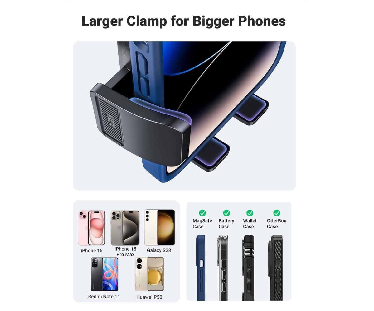 Car Phone Holder Air Vent Hook Clip Mount Thick Case Friendly