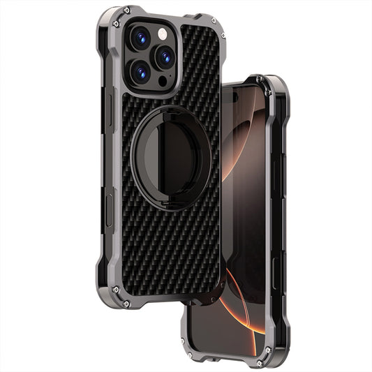 Ultramarine Technology with Carbon Fiber MagSafe Phone Case with 360° Rotating Ring Stand