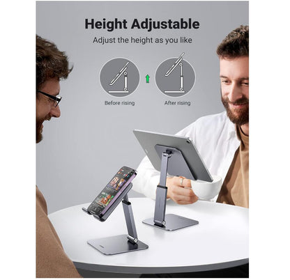 Desk Height Adjustable Aluminum Foldable Dock Tablet Stand Holder