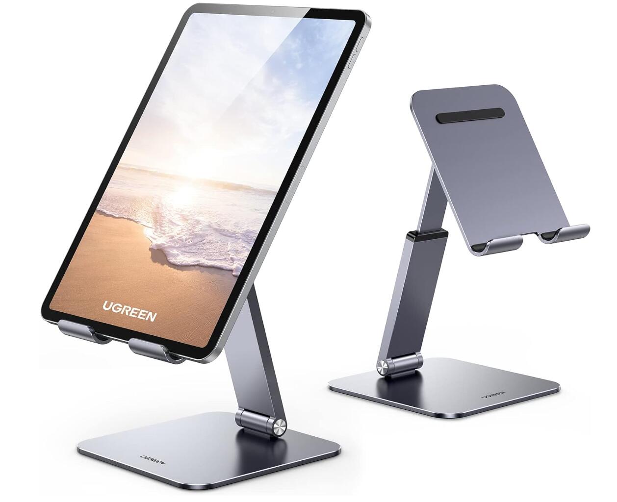 Desk Height Adjustable Aluminum Foldable Dock Tablet Stand Holder