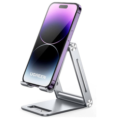 Dual Arms Sturdiness Aluminum Phone Stand Adjustable Portable