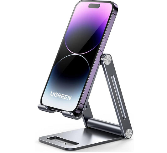 Dual Arms Sturdiness Aluminum Phone Stand Adjustable Portable