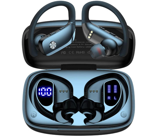 Dual LED Wireless Bluetooth Earbuds Sport Built-in Microphone