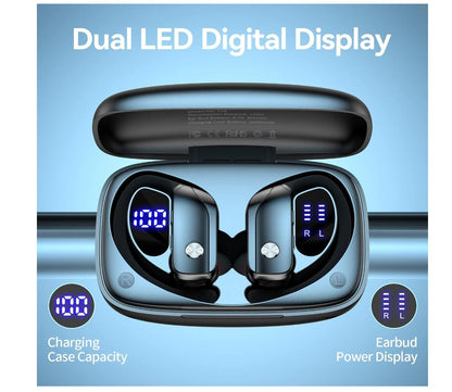 Dual LED Wireless Bluetooth Earbuds Sport Built-in Microphone