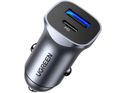 Dual PD Fast Charging 20W USB-C Car Charger 2-Port