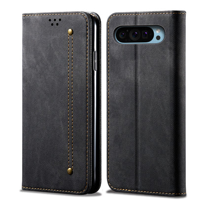 Retro Demin Wallet Leather Google Pixel 9 Pro XL Case Frosted TPU