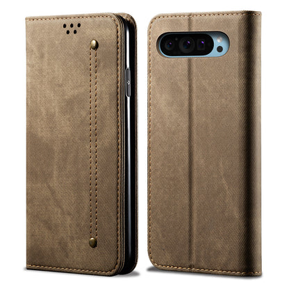 Retro Demin Wallet Leather Google Pixel 9 Pro XL Case Frosted TPU