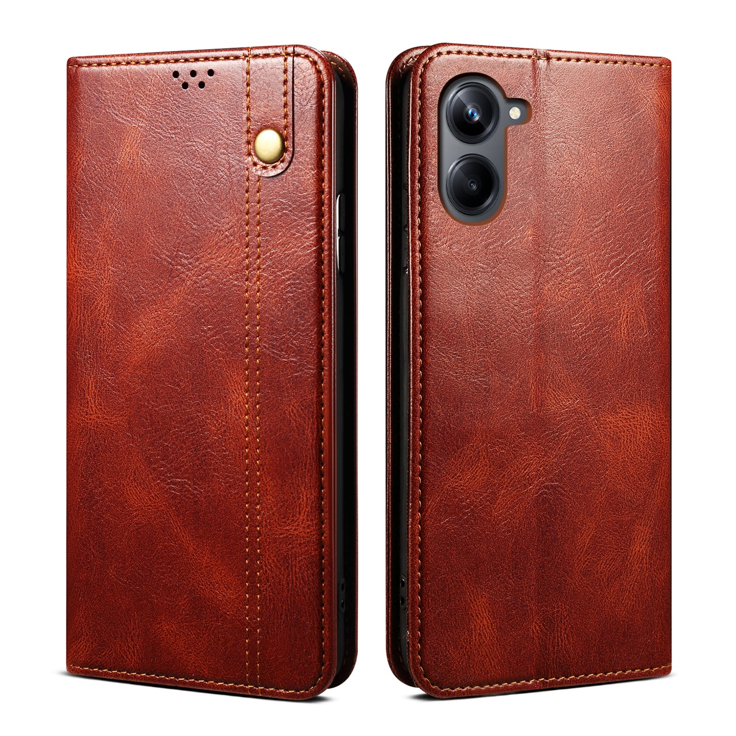 Oil Wax Leather Wallet Stand Galaxy A06 Case Magnetic Slim