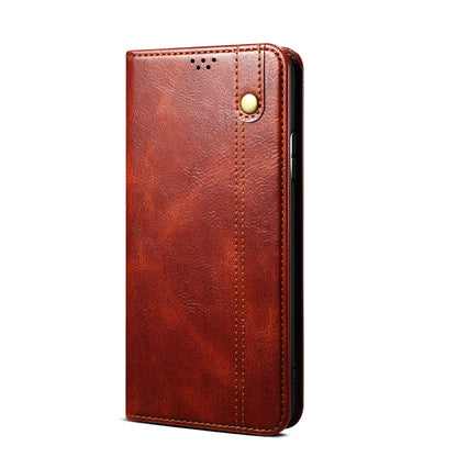 Oil Wax Leather Wallet Stand Galaxy A06 Case Magnetic Slim