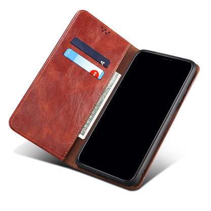 Oil Wax Leather Wallet Stand Galaxy A06 Case Magnetic Slim