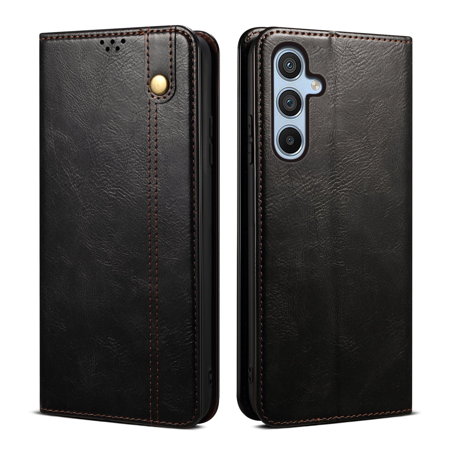 Oil Wax Leather Wallet Stand Galaxy A16 Case Magnetic Slim