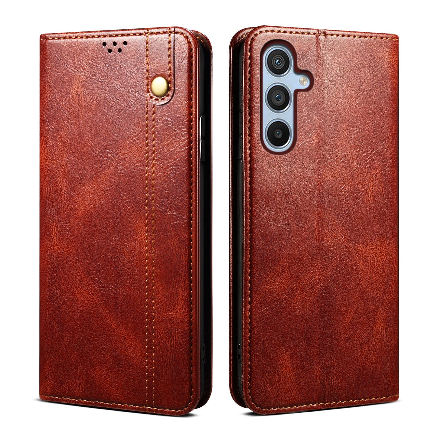 Oil Wax Leather Wallet Stand Galaxy A16 Case Magnetic Slim