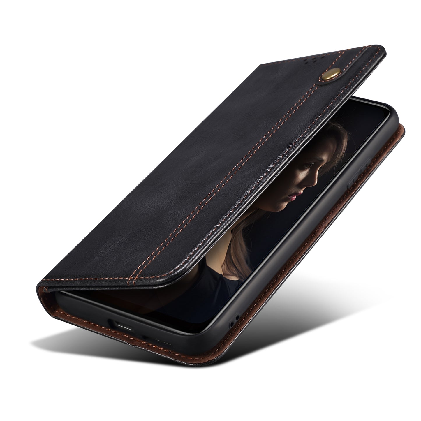 Oil Wax Leather Wallet Stand Galaxy A16 Case Magnetic Slim