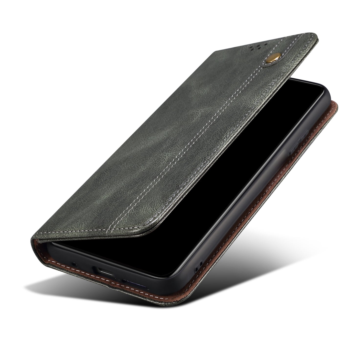 Oil Wax Leather Wallet Stand Galaxy S24 FE Case Magnetic Slim