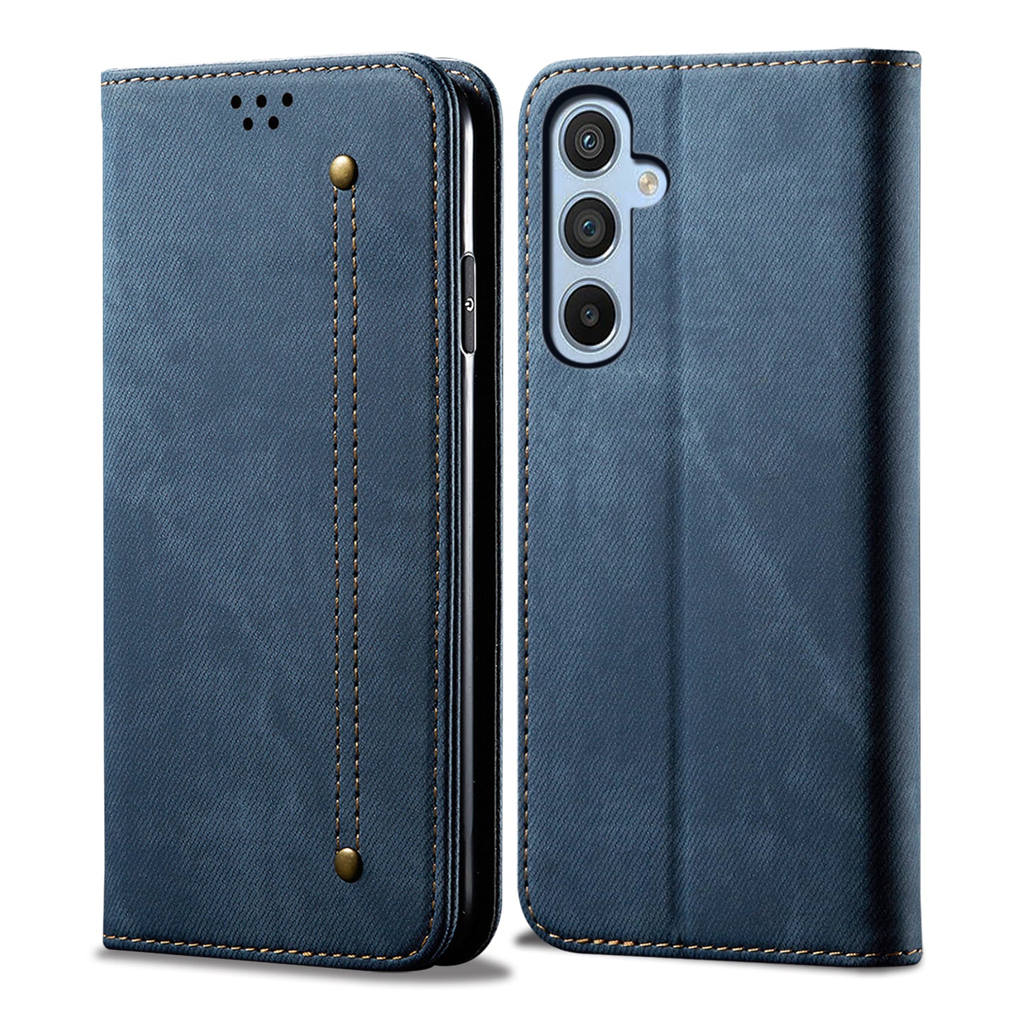 Retro Demin Wallet Leather Galaxy A16 Case Frosted TPU Shell