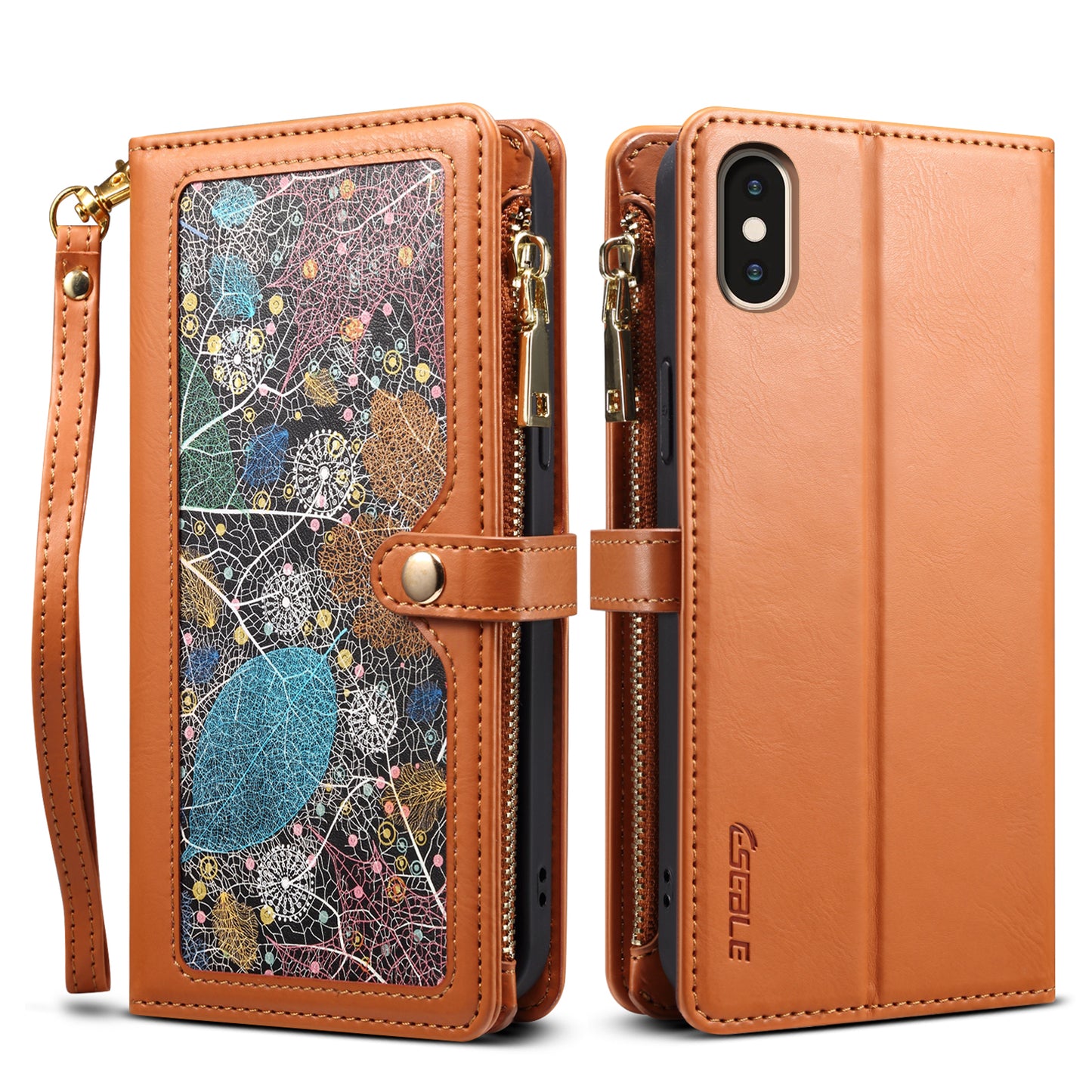 Multi-function 8 Card Slots Astral iPhone XR Case with Hand Strap