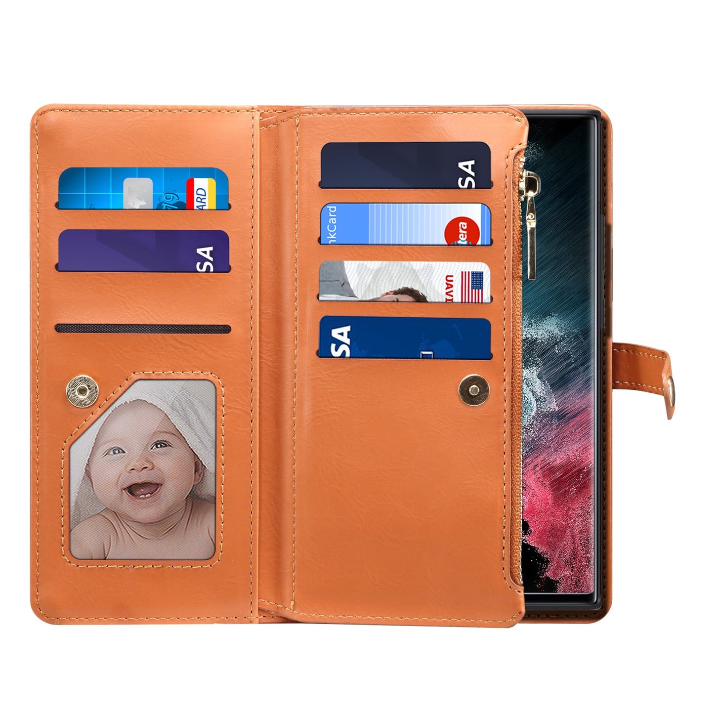 Multi-function 8 Card Slots Astral Galaxy S24+ Case with Hand Strap