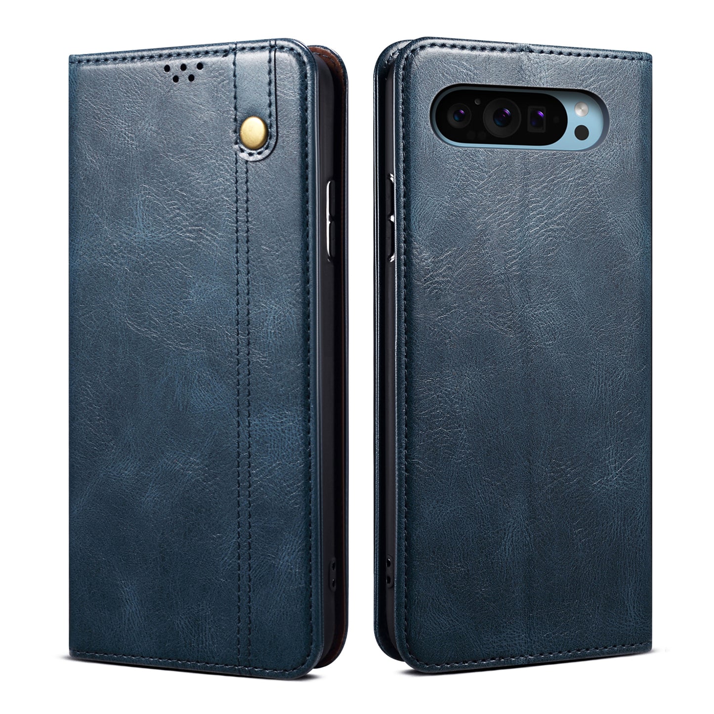 Oil Wax Leather Wallet Stand Google Pixel 9 Pro XL Case Magnetic Slim