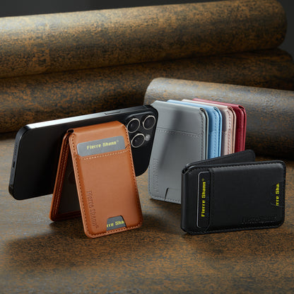 Shaft Carbon Fiber Leather Phone Card Case with Magnetic