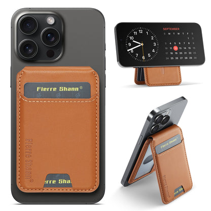 Shaft Carbon Fiber Leather Phone Card Case with Magnetic