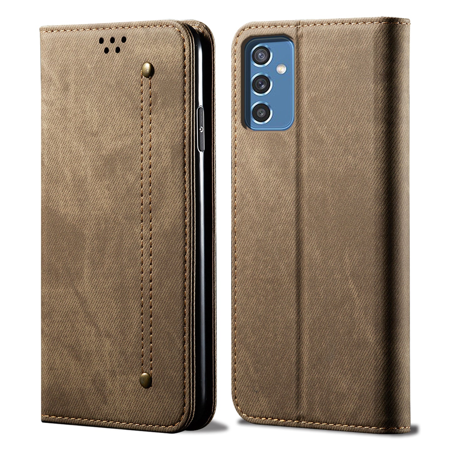 Retro Demin Wallet Leather Samsung Galaxy A13 Case Frosted TPU Shell