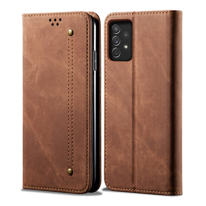 Retro Demin Wallet Leather Samsung Galaxy A03s Case Frosted TPU Shell