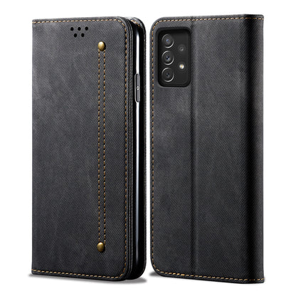 Retro Demin Wallet Leather Samsung Galaxy A72 Case Frosted TPU Shell