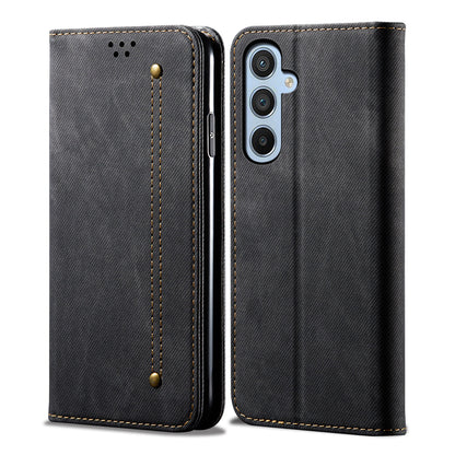 Retro Demin Wallet Leather Galaxy S23 FE Case Frosted TPU Shell