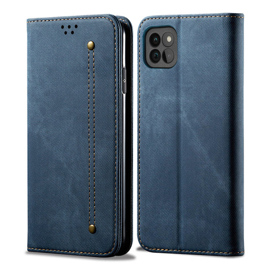 Retro Demin Wallet Leather Samsung Galaxy A22 Case Frosted TPU Shell