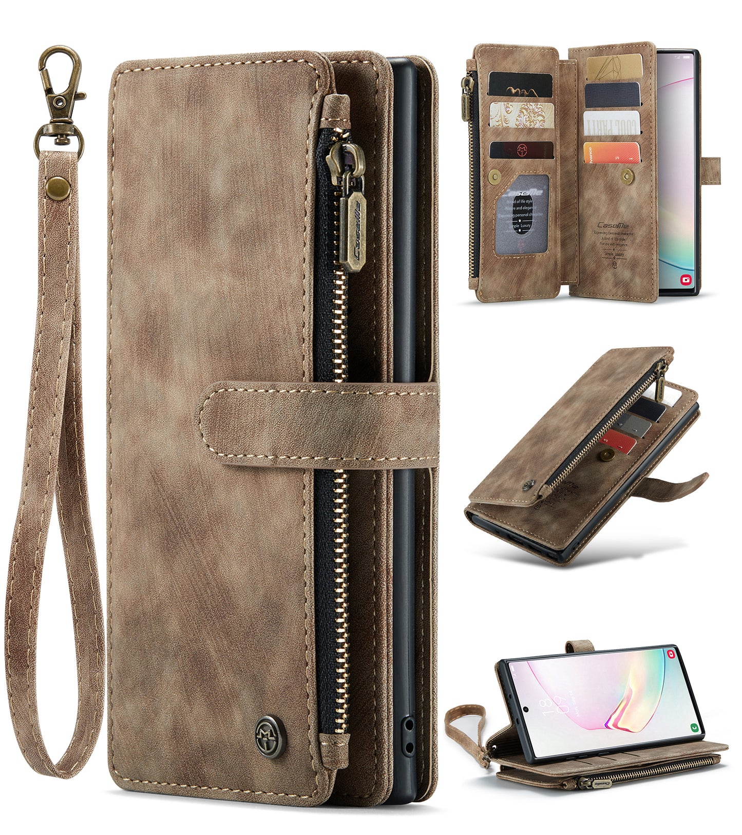 Multi-card Hand Strap Samsung Galaxy Note10+ Case Double Fold Stand