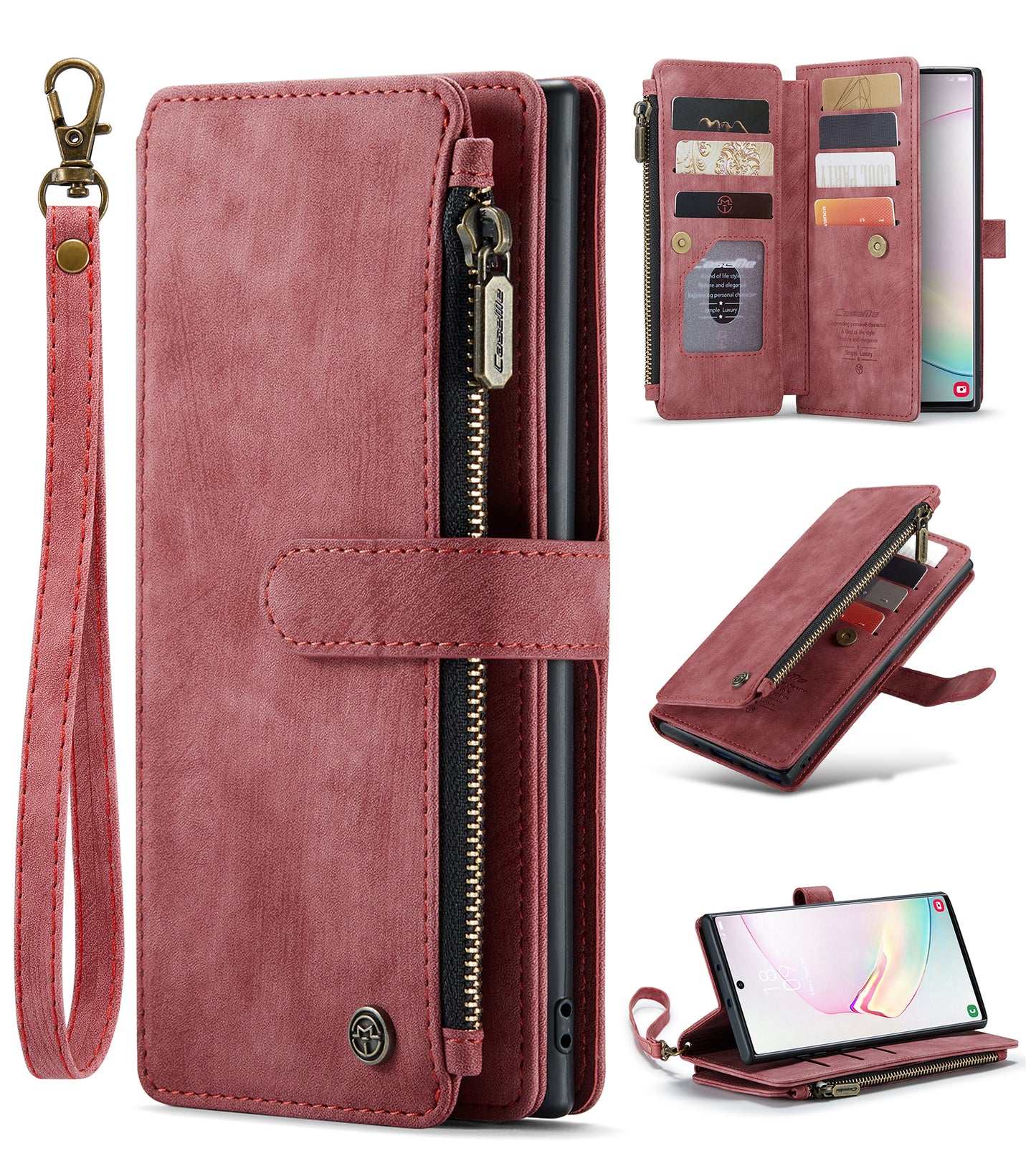 Multi-card Hand Strap Samsung Galaxy Note10+ Case Double Fold Stand