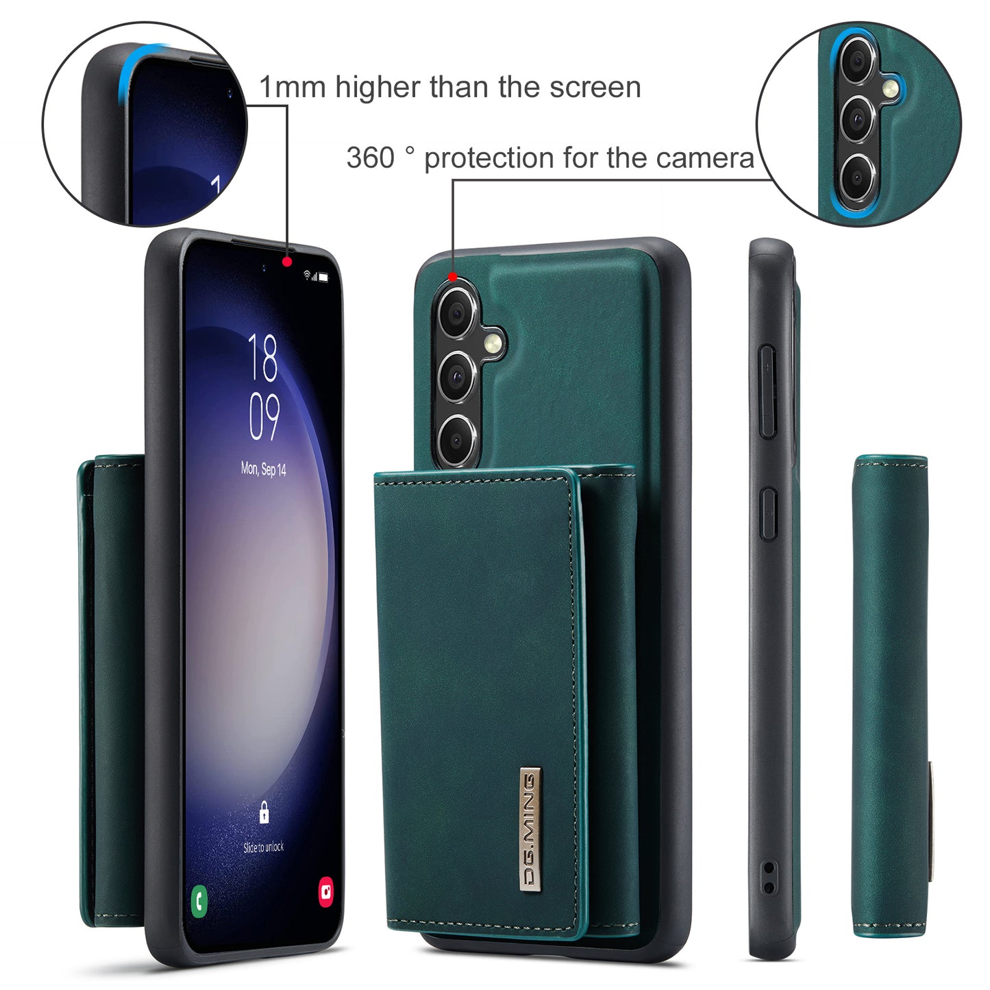 Retro Detachable Fold Wallet Galaxy A55 Case Magnetic Clip