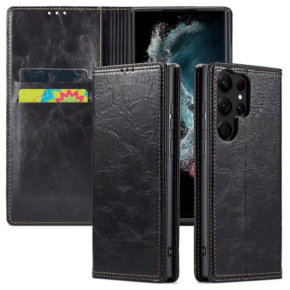 Tree Artificial Leather Galaxy S22 Ultra Case Wallet Stand