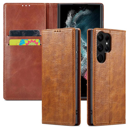 Tree Artificial Leather Galaxy S22 Ultra Case Wallet Stand