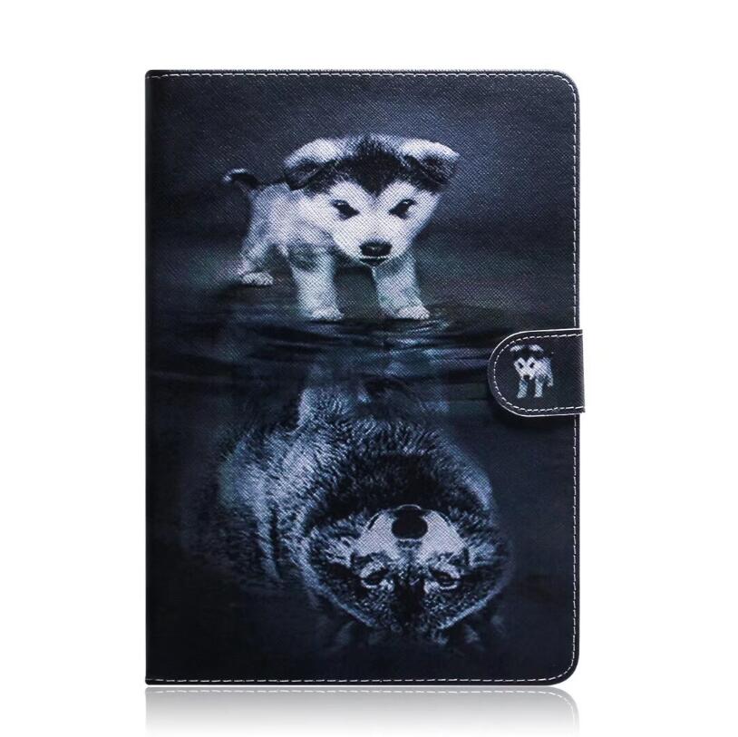 Painting Dog Leather Galaxy Tab S7 Case Wallet Stand