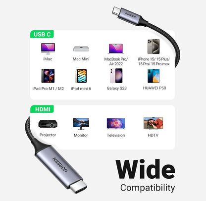 USB-C to HDMI Cable Adapter Superior Stability 4K