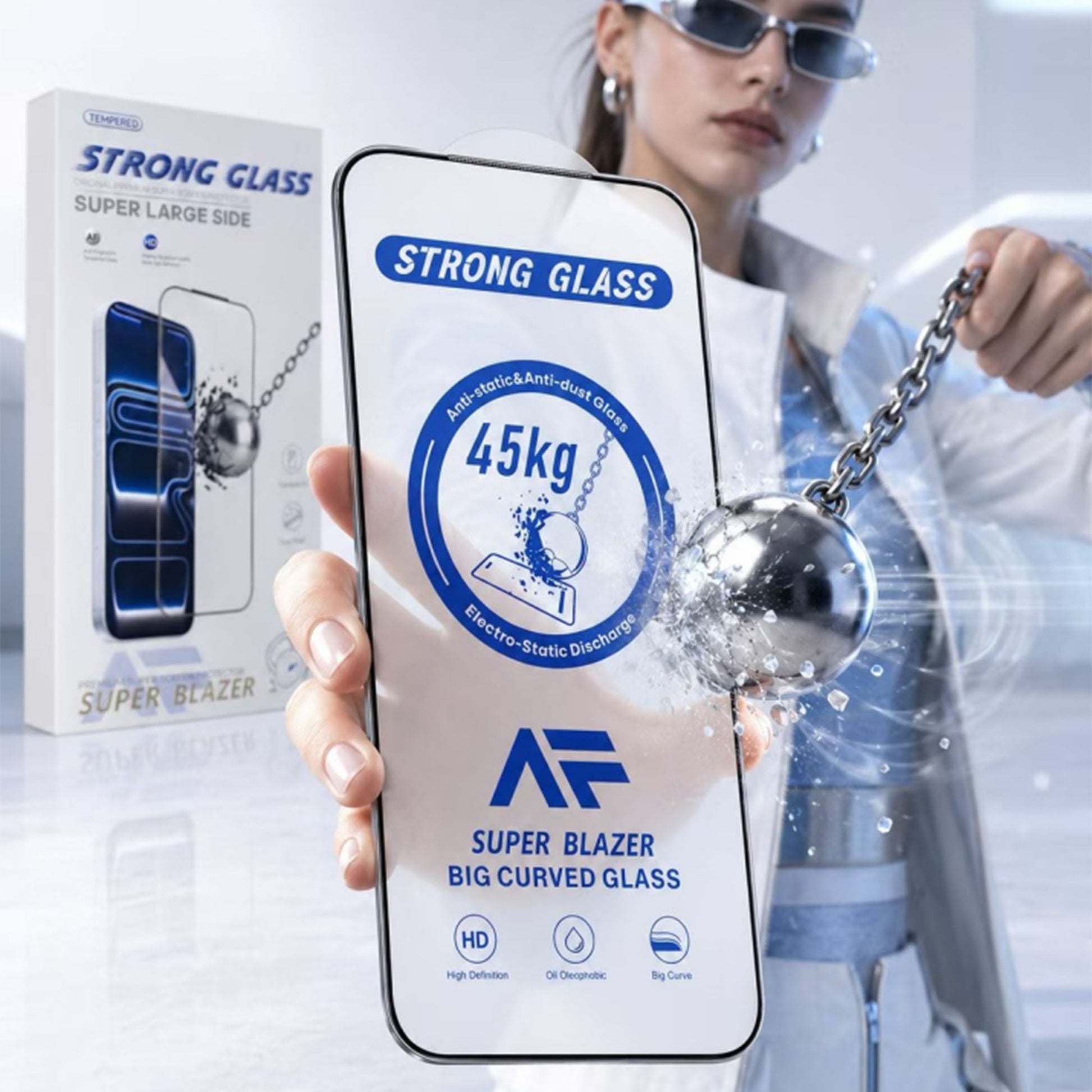 Ultramarine Technology Heavy-Duty HD Clear iPhone Screen Protector 45KG Edge Pressure