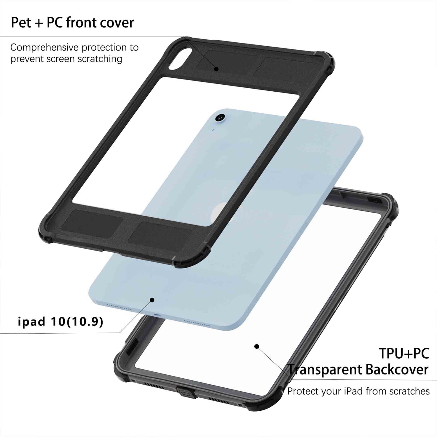 Ultramarine Technology Heavy-Duty Waterproof Tablet Case with 360° Rotating Hand Strap - iPad 10