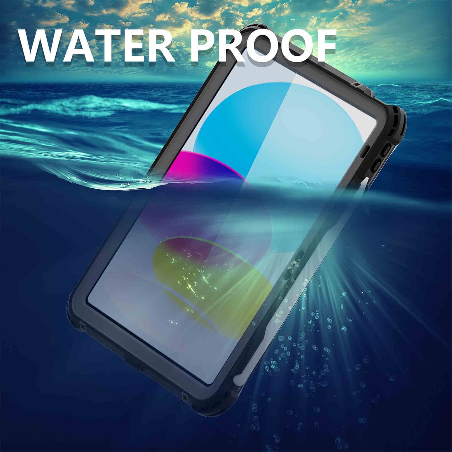Ultramarine Technology Heavy-Duty Waterproof Tablet Case with 360° Rotating Hand Strap - iPad 10