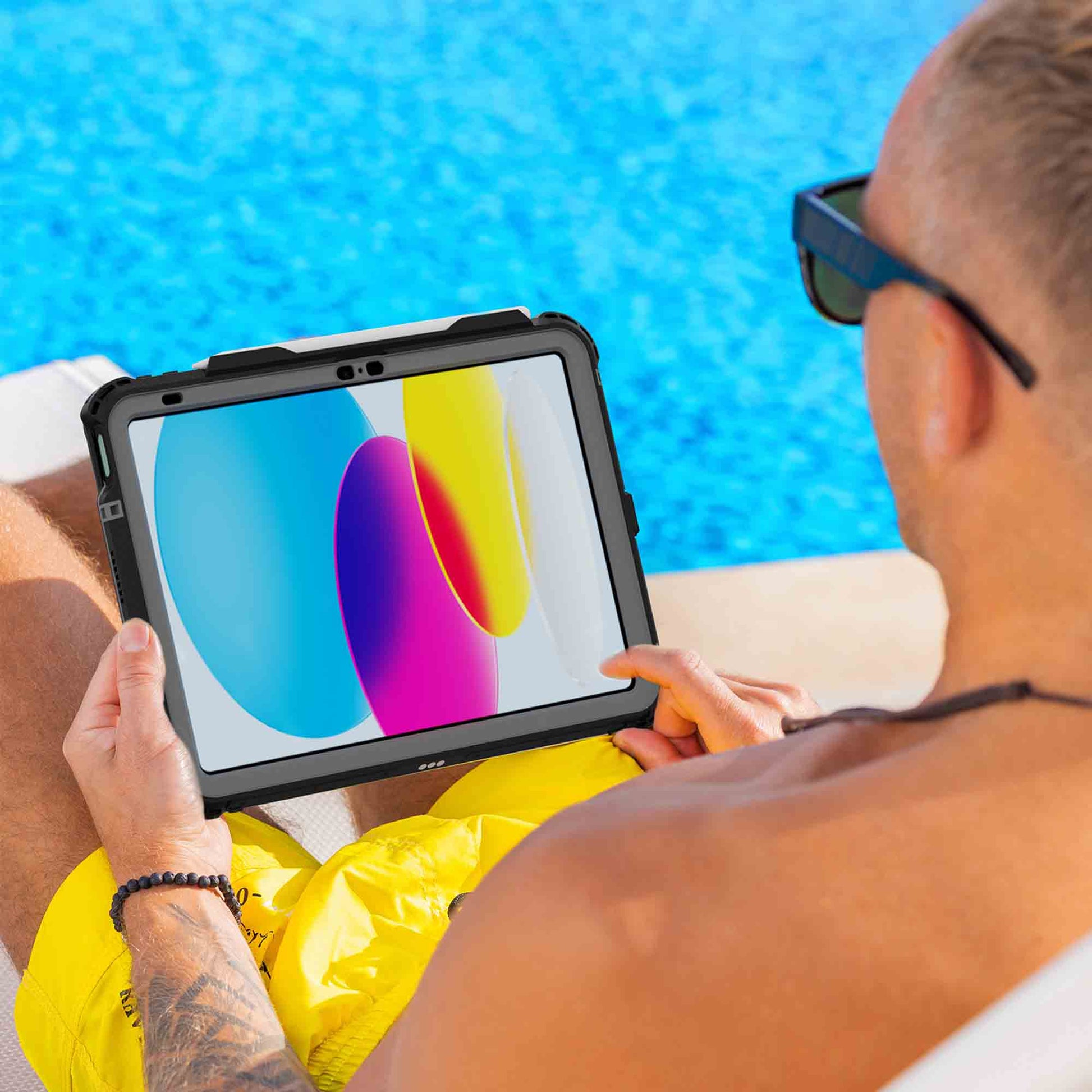 Ultramarine Technology Heavy-Duty Waterproof Tablet Case with 360° Rotating Hand Strap - iPad 10