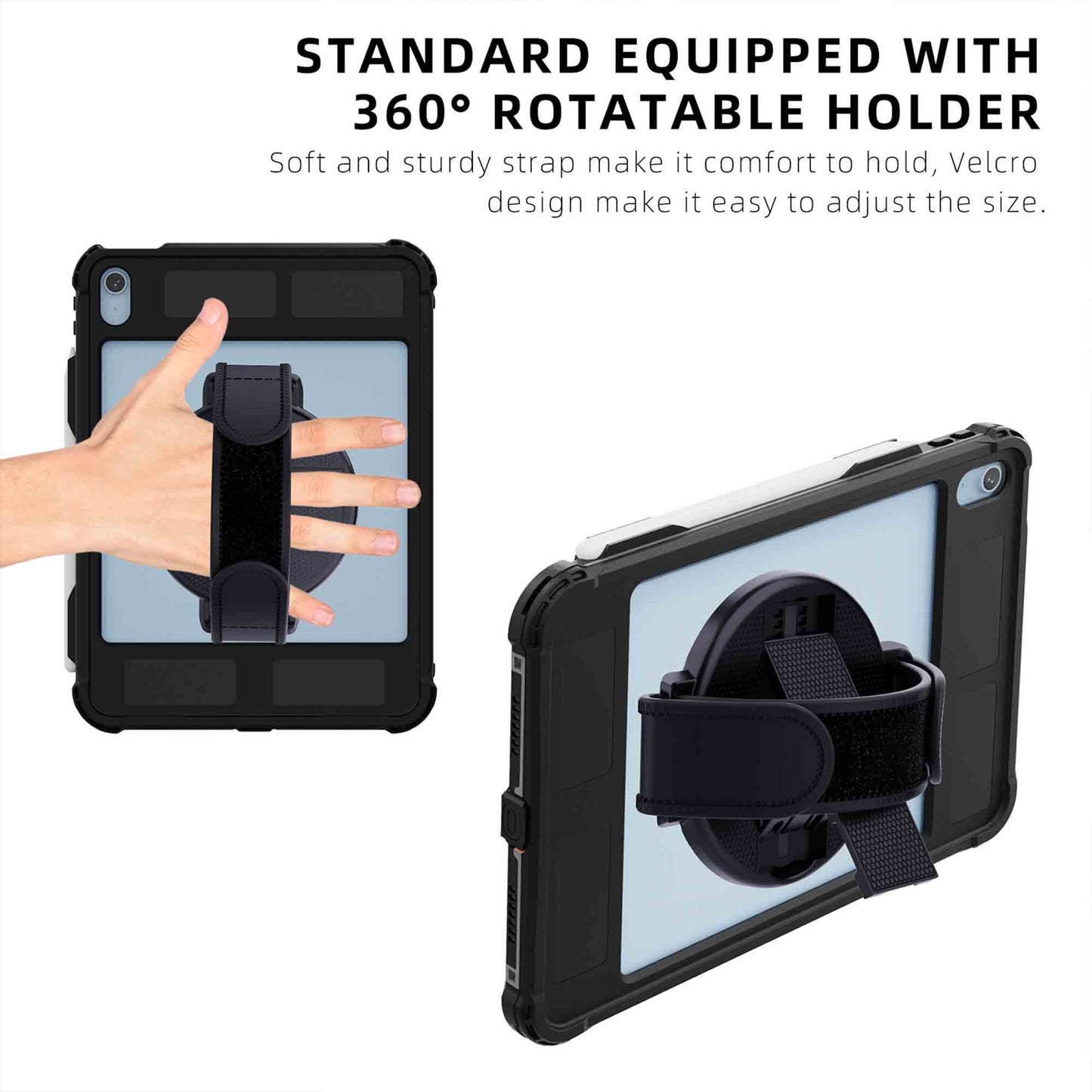 Ultramarine Technology Heavy-Duty Waterproof Tablet Case with 360° Rotating Hand Strap - iPad 10