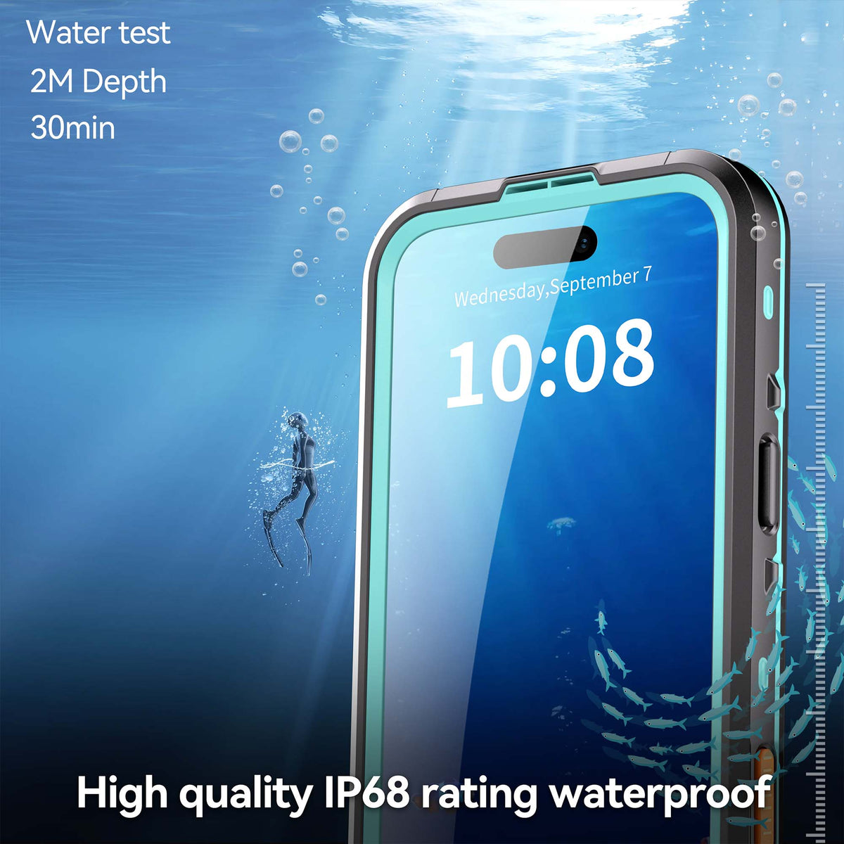 Ultramarine Technolgoy with IP68 Waterproof MagSafe Phone Case with Sensor Button