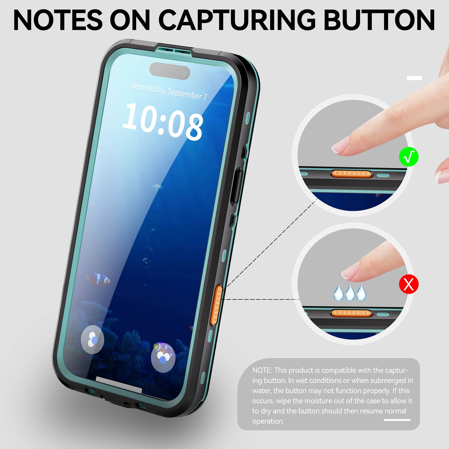 Ultramarine Technology IP68 Waterproof MagSafe Phone Case with Sensor Button & Hand Lanyard - iPhone 17 Pro Max