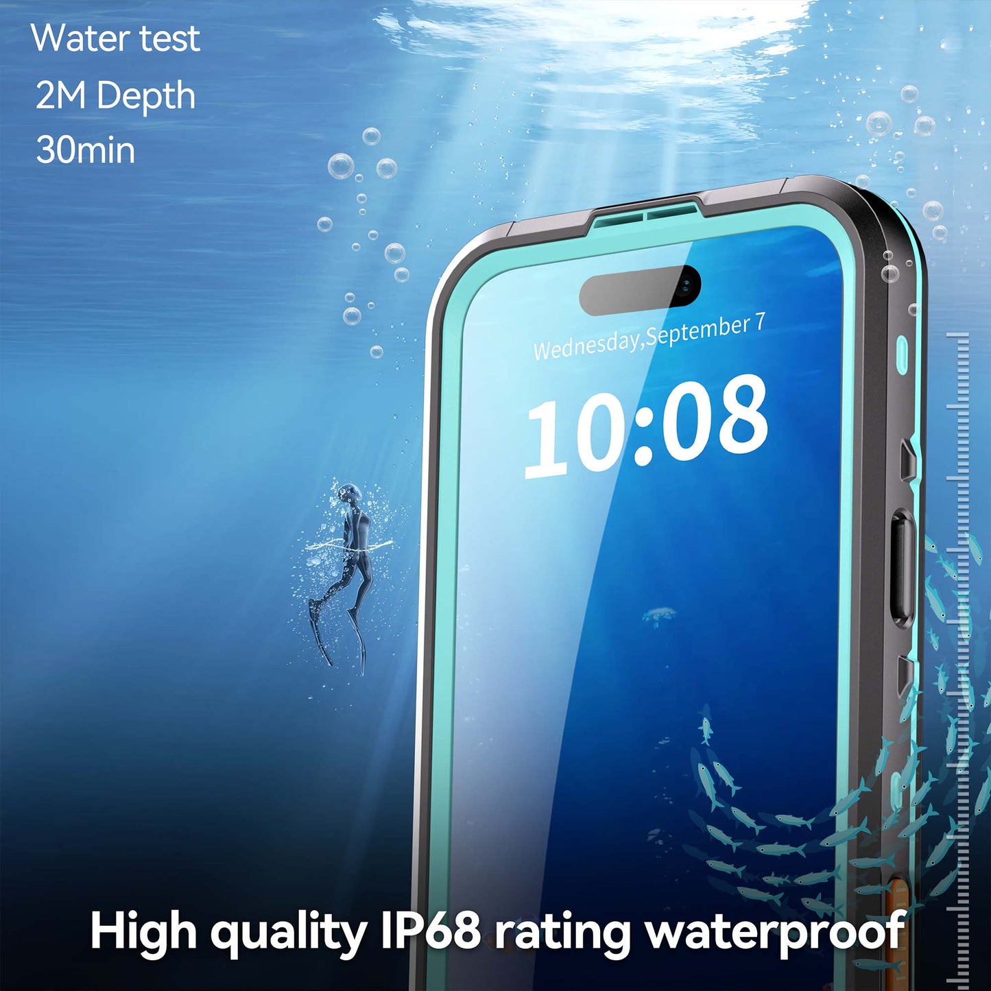 Ultramarine Technology IP68 Waterproof MagSafe Phone Case with Sensor Button & Hand Lanyard - iPhone 17 Pro Max