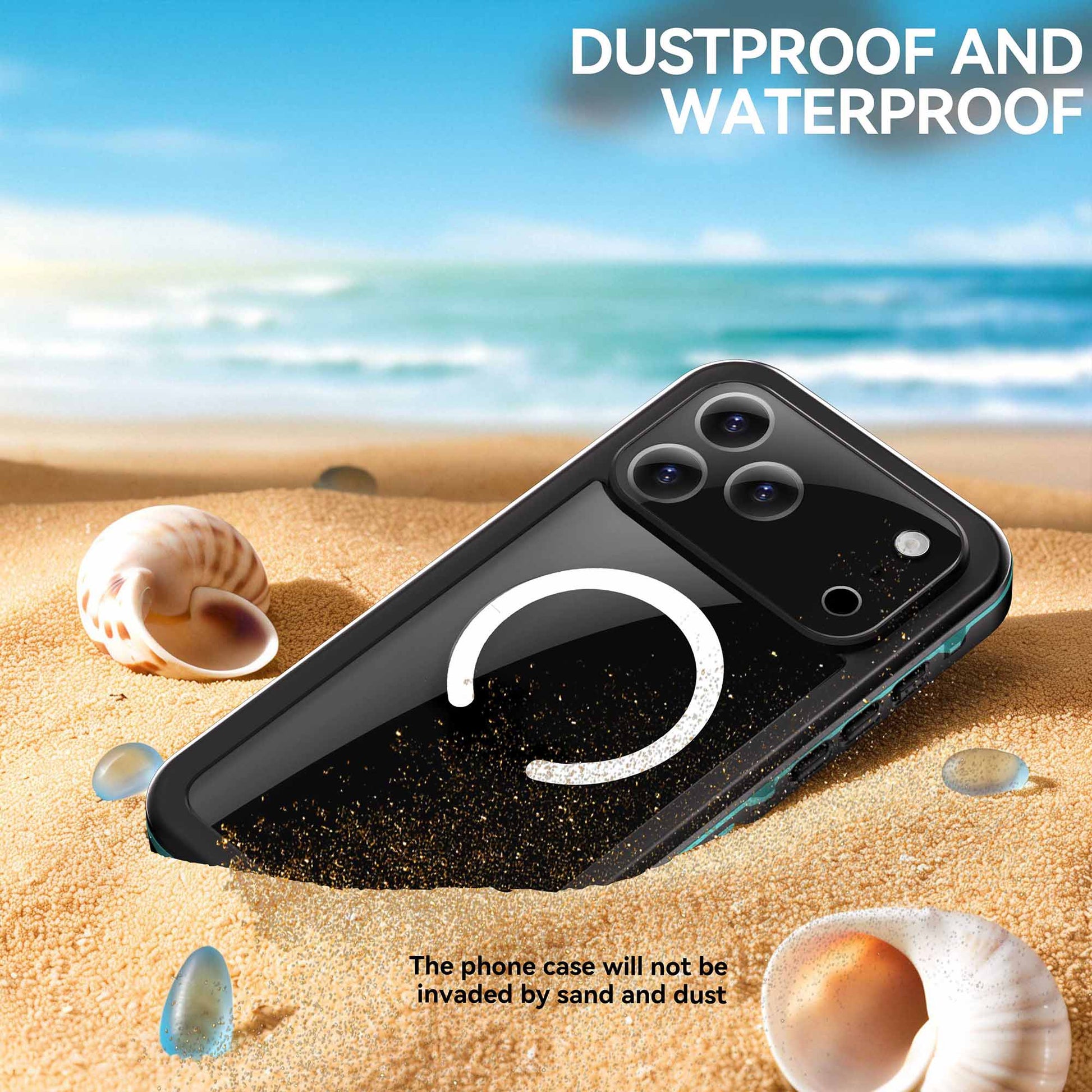 Ultramarine Technology IP68 Waterproof MagSafe Phone Case with Sensor Button & Hand Lanyard - iPhone 17 Pro Max