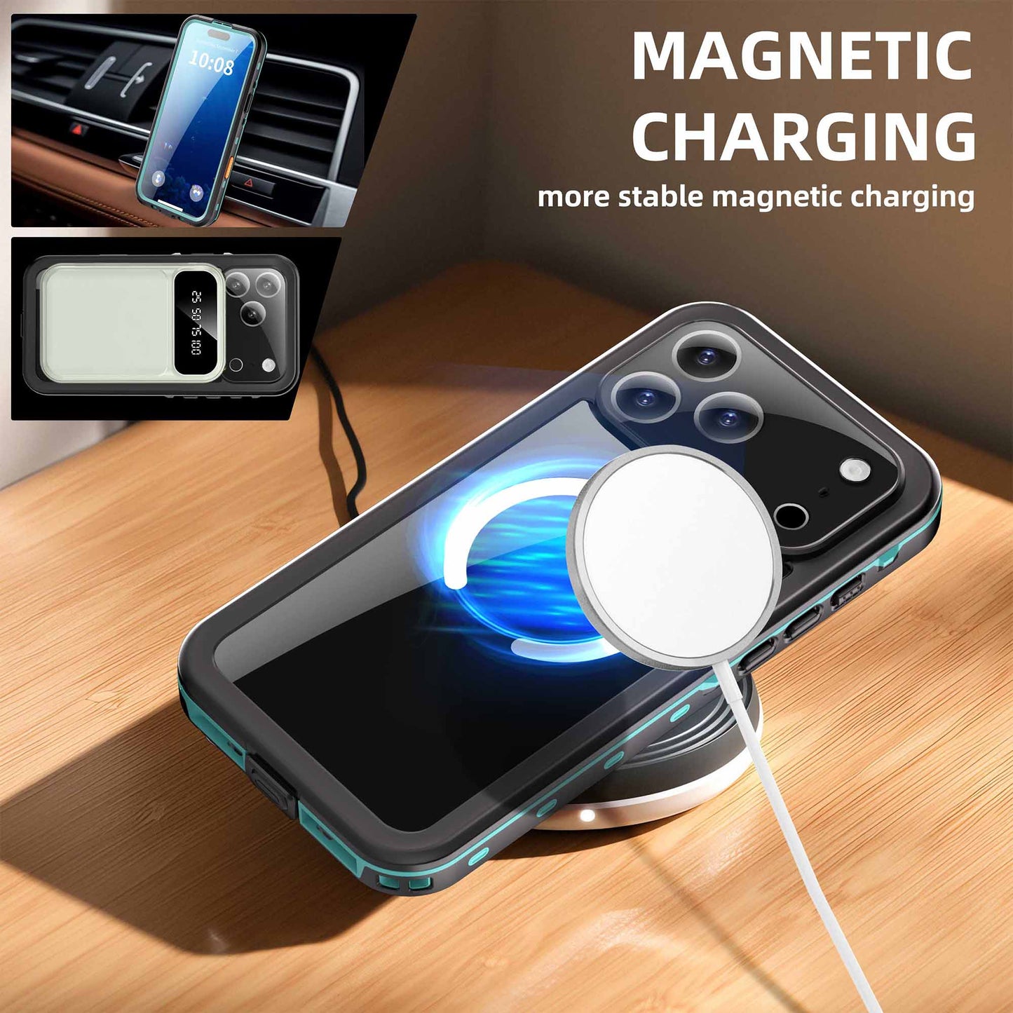 Ultramarine Technology IP68 Waterproof MagSafe Phone Case with Sensor Button & Hand Lanyard - iPhone 17 Pro Max
