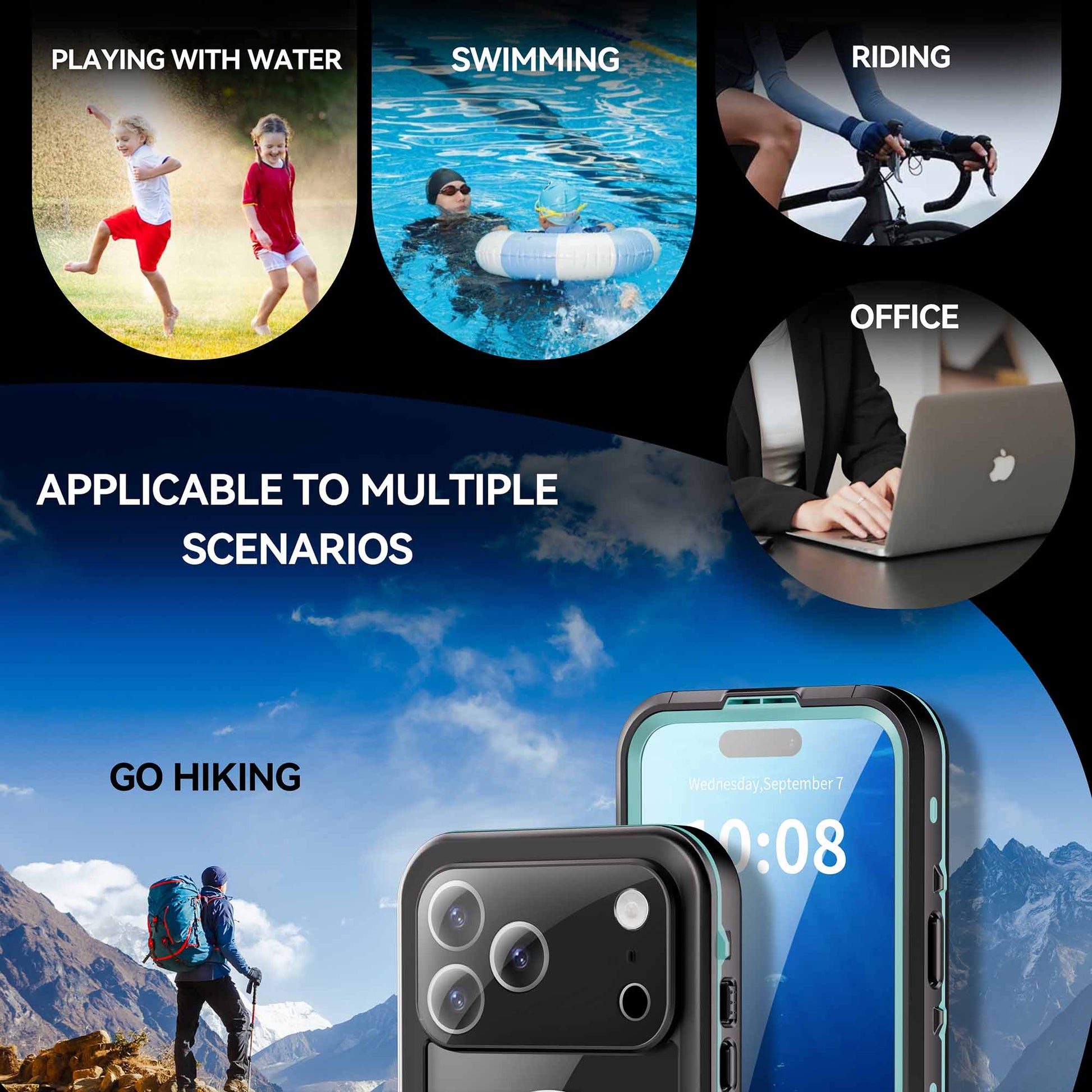 Ultramarine Technology IP68 Waterproof MagSafe Phone Case with Sensor Button & Hand Lanyard - iPhone 17 Pro Max