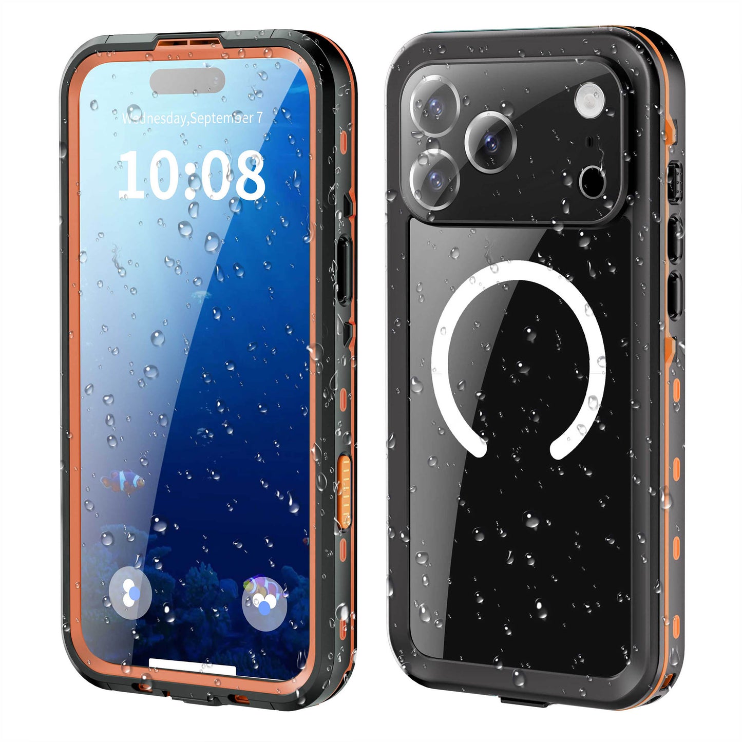 Ultramarine Technology IP68 Waterproof MagSafe Phone Case with Sensor Button & Hand Lanyard - iPhone 17 Pro Max