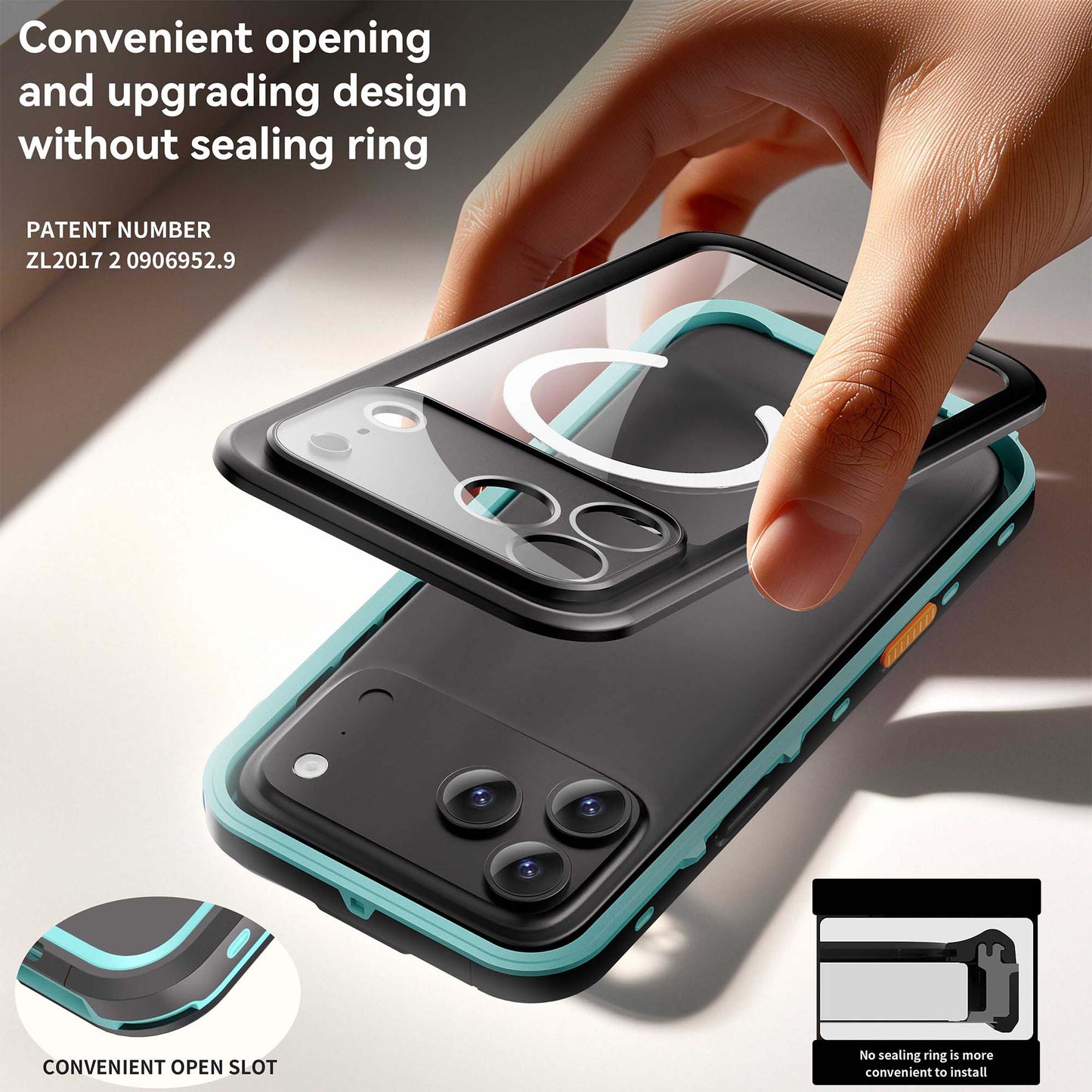 Ultramarine Technology IP68 Waterproof MagSafe Phone Case with Sensor Button & Hand Lanyard - iPhone 17 Pro Max